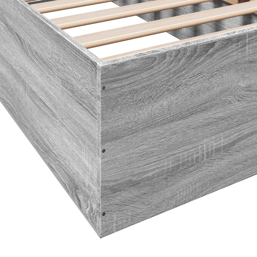Cadre de lit sans matelas sonoma gris 100x200 cm - 8