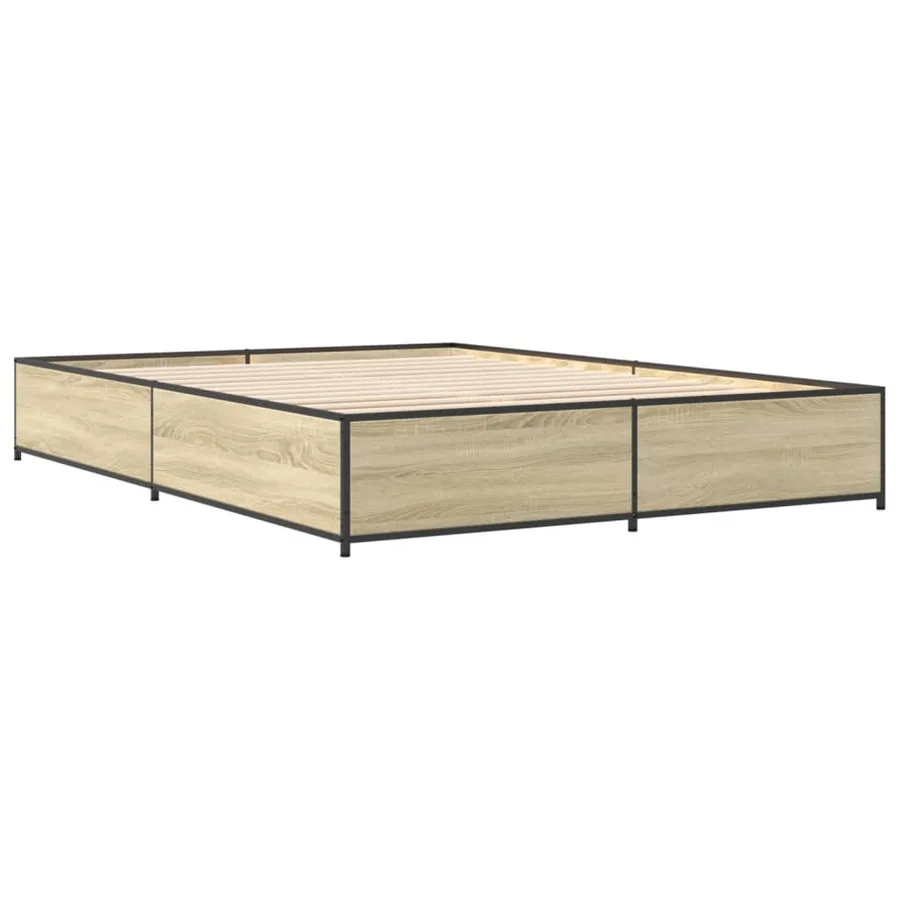 Cadre de lit sans matelas chêne sonoma 120x200 cm - 6