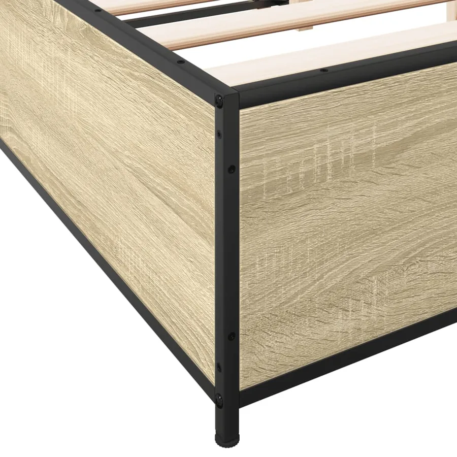 Cadre de lit sans matelas chêne sonoma 120x200 cm - 7