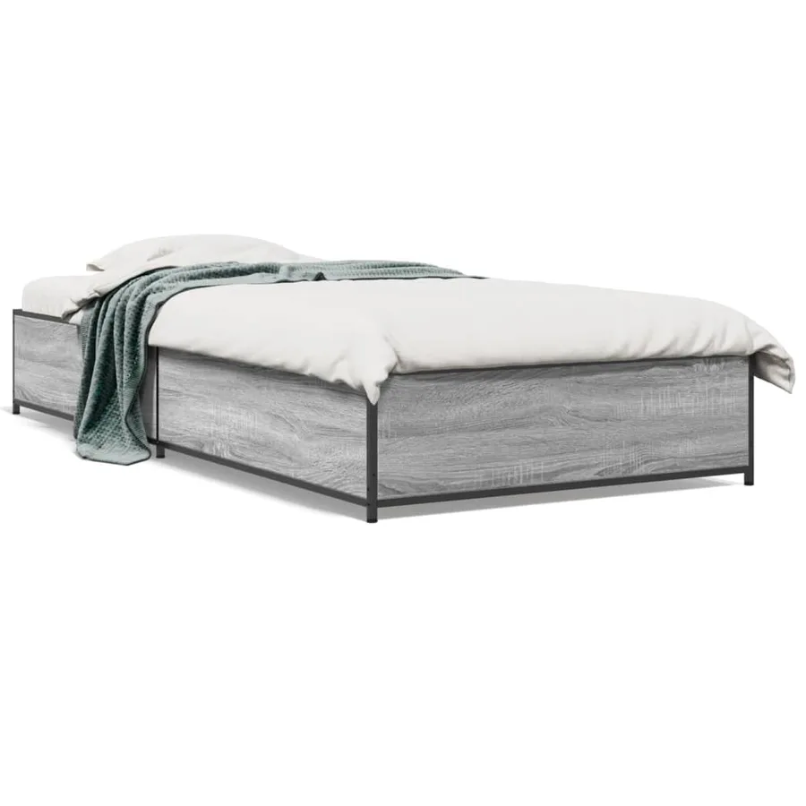 Cadre de lit sans matelas sonoma gris 90x190 cm - 2