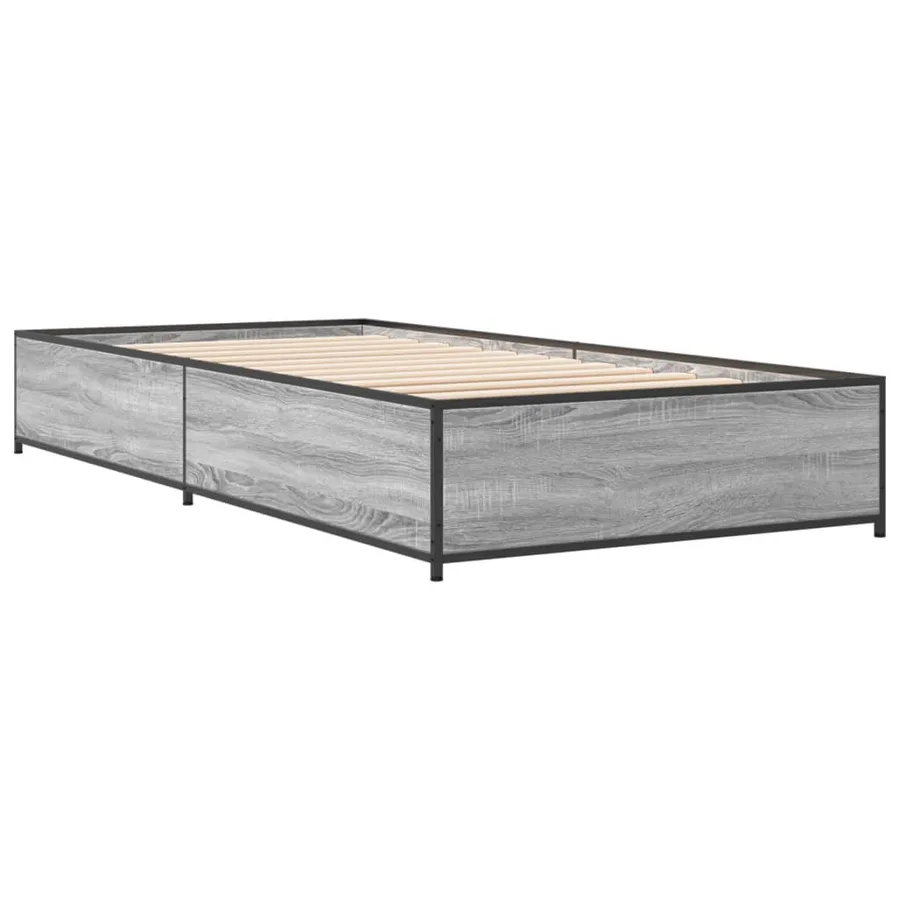 Cadre de lit sans matelas sonoma gris 90x190 cm - 6