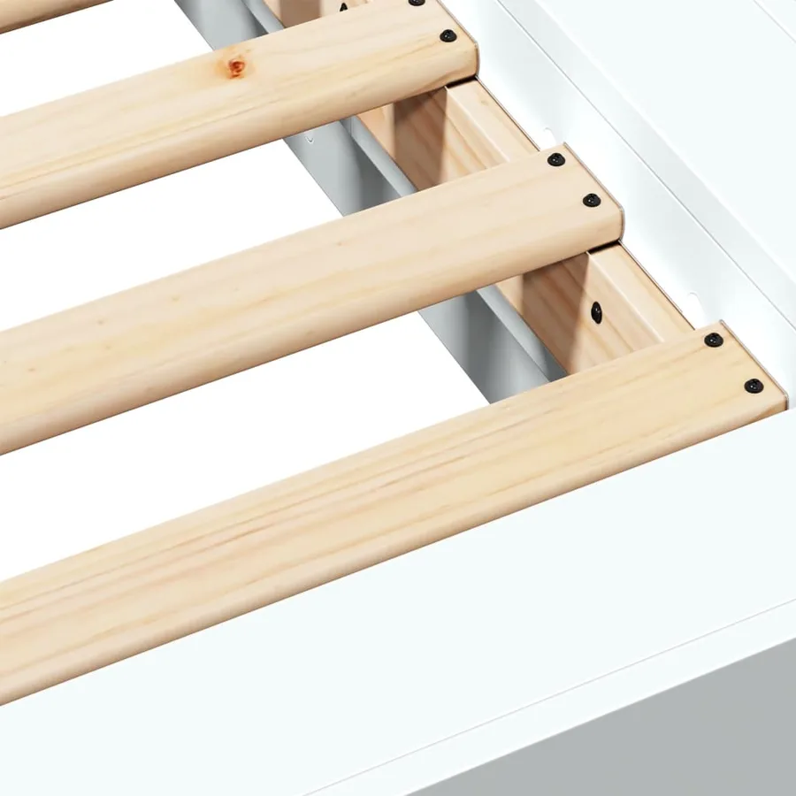 Cadre de lit sans matelas blanc 140x190 cm - 8