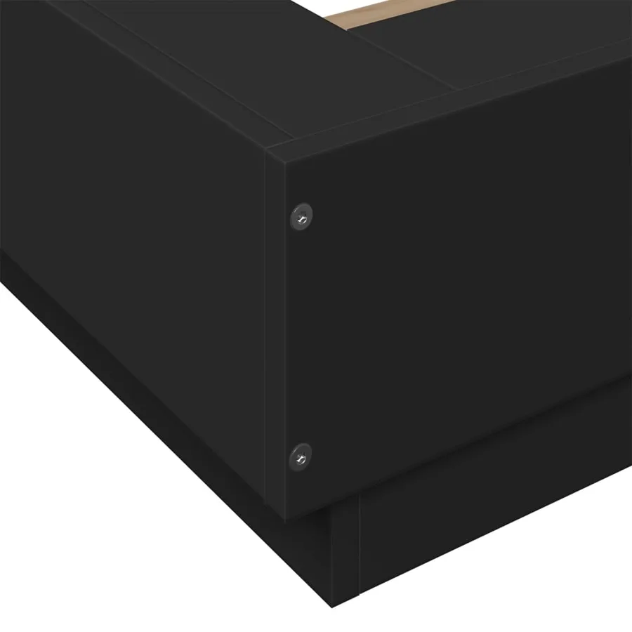 Cadre de lit avec lumières LED sans matelas noir 100x200 cm - 10