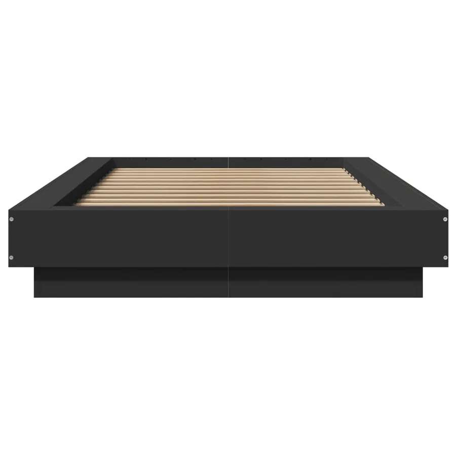 Cadre de lit avec lumières LED sans matelas noir 100x200 cm - 5