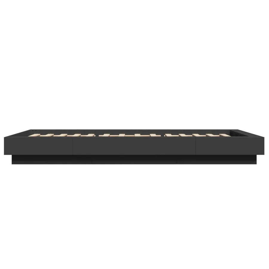 Cadre de lit avec lumières LED sans matelas noir 100x200 cm - 6
