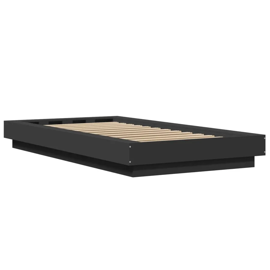 Cadre de lit avec lumières LED sans matelas noir 100x200 cm - 7