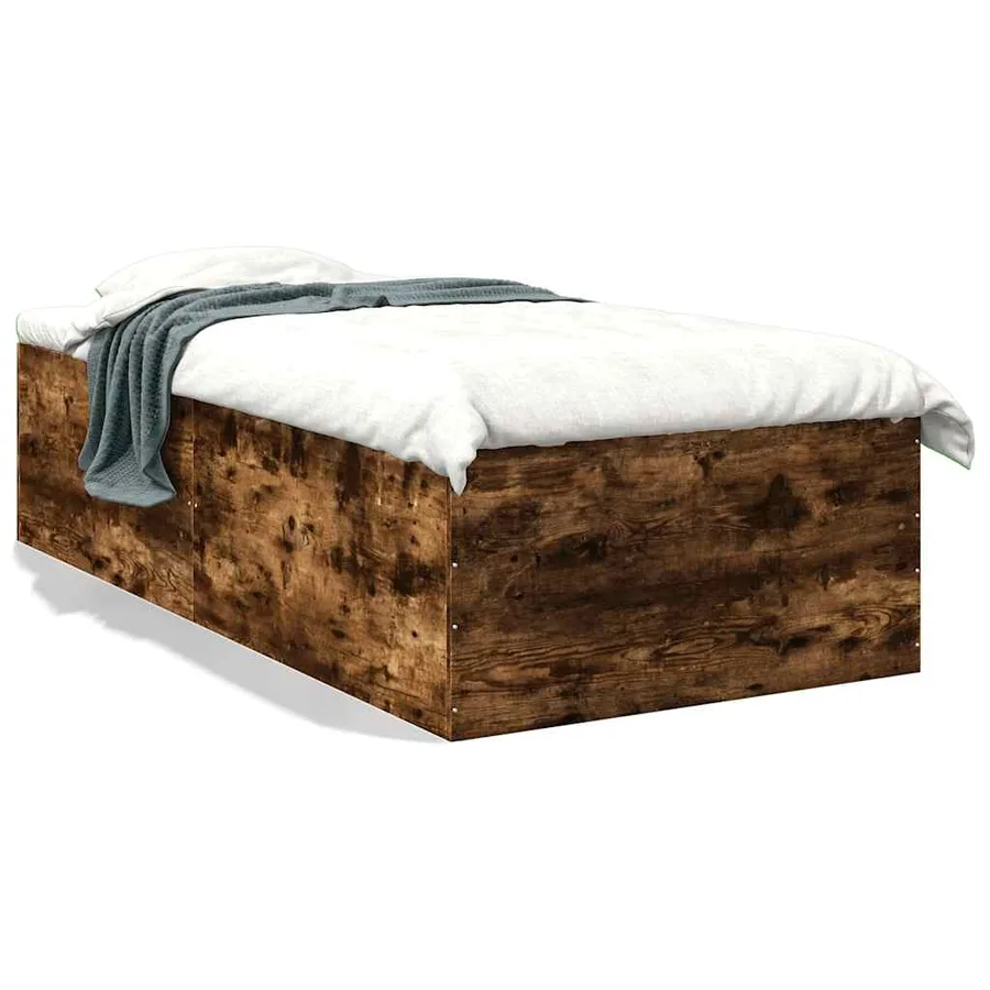 Cadre de lit sans matelas chêne fumé 90x190 cm - 2