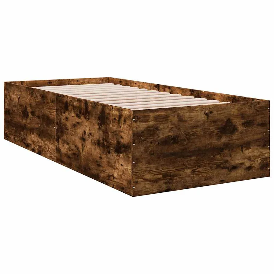 Cadre de lit sans matelas chêne fumé 90x190 cm - 3