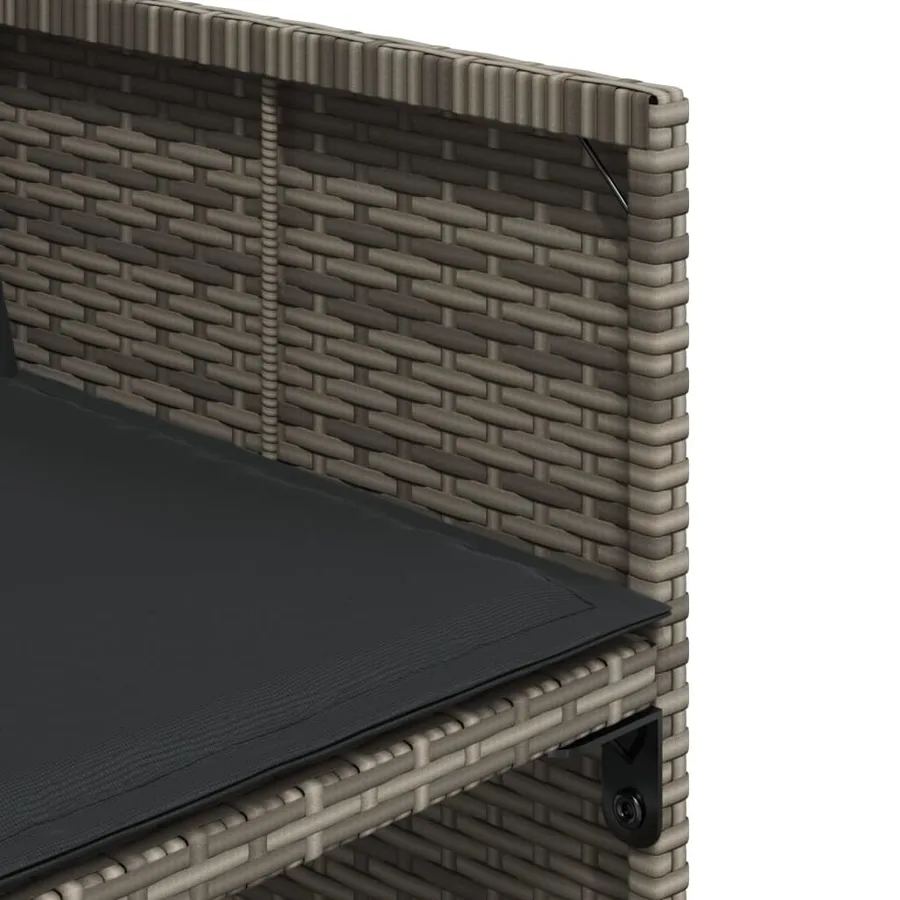 Ensemble à manger de jardin 9 pcs coussins gris résine tressée - 9