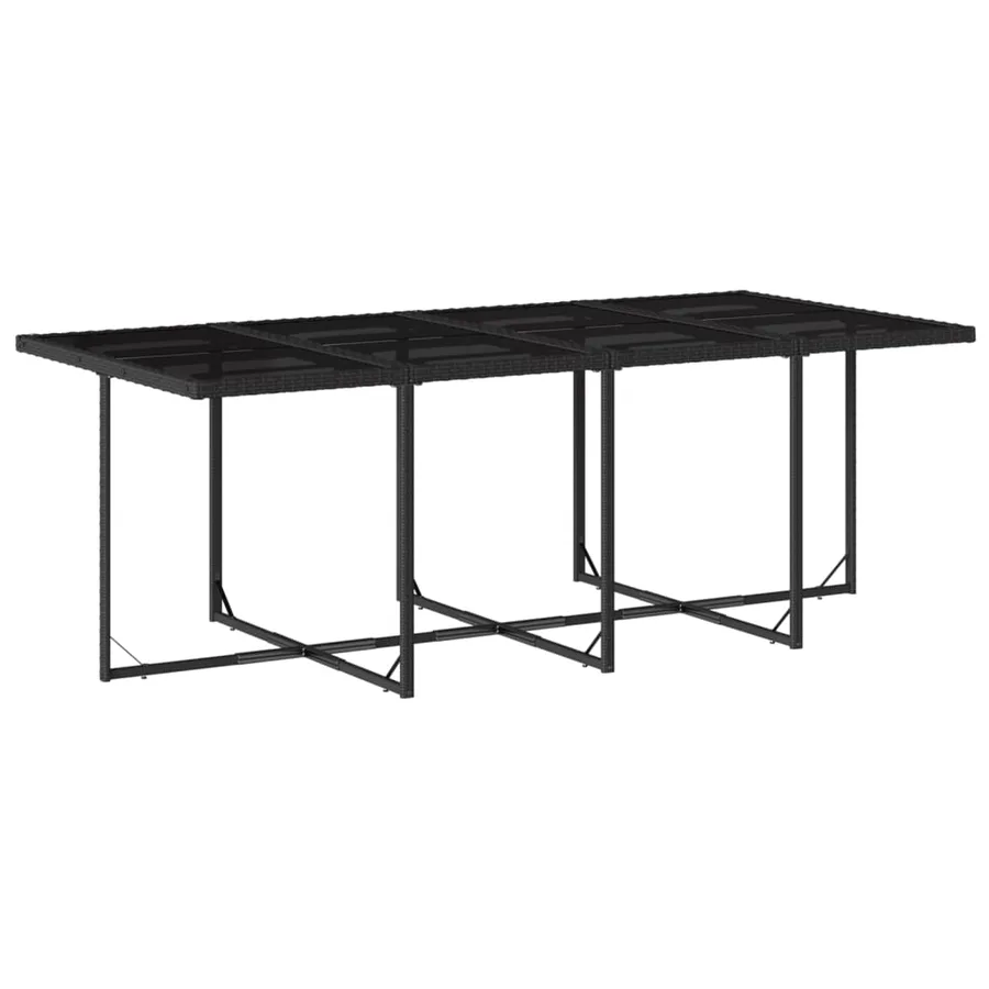 Ensemble à manger de jardin 9pcs coussins noir résine tressée - 4