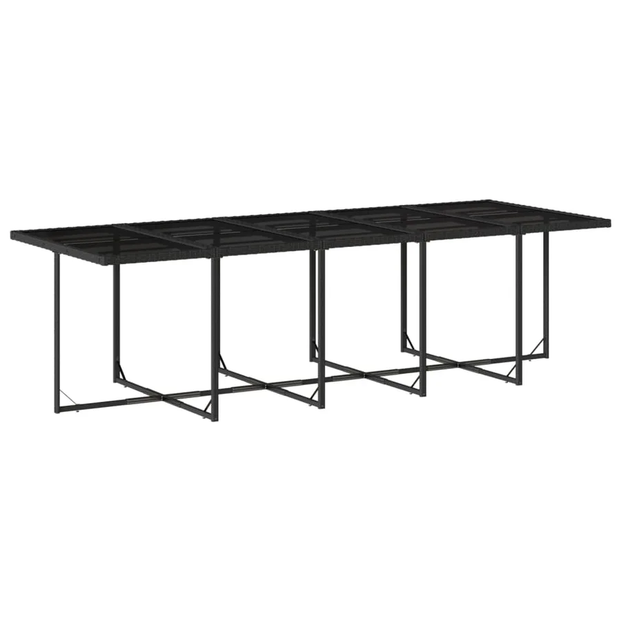 Ensemble à manger de jardin 15 pcs coussins noir résine tressée - 4