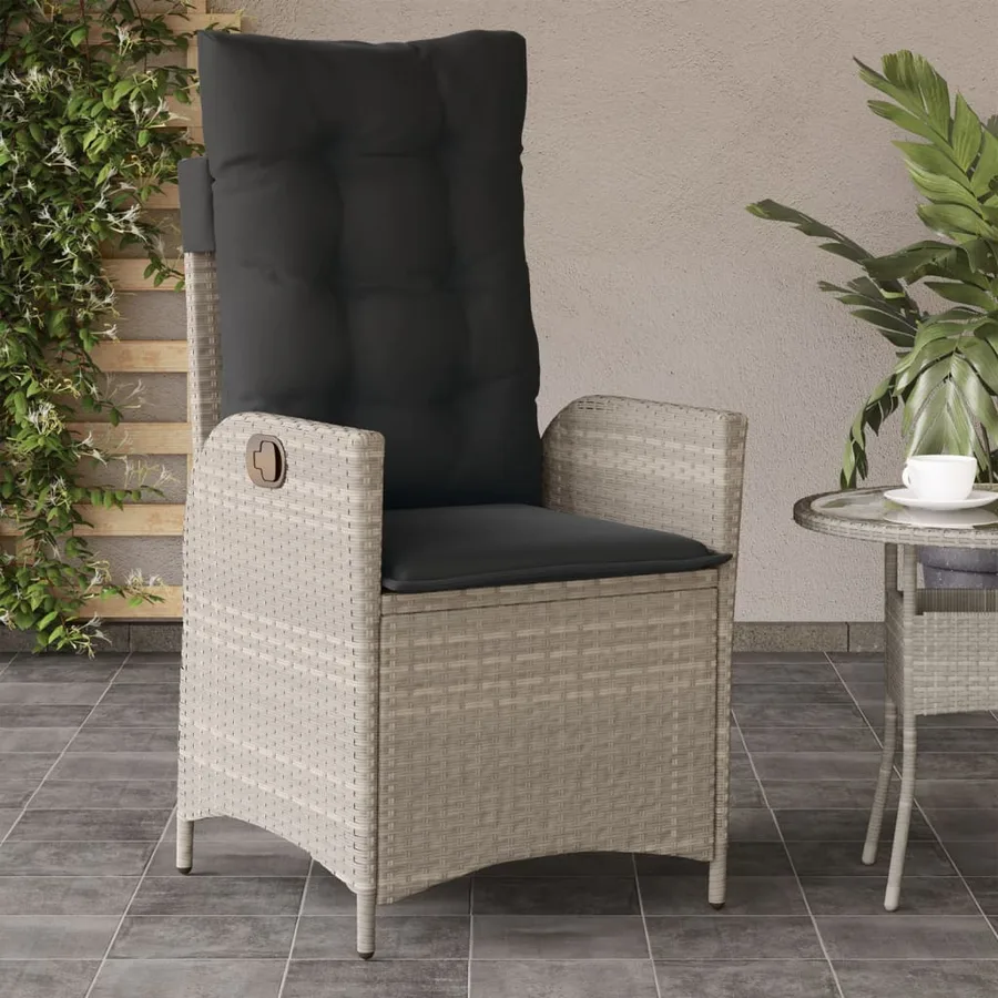 Chaises inclinables jardin lot de 2 et coussins résine tressée - 3