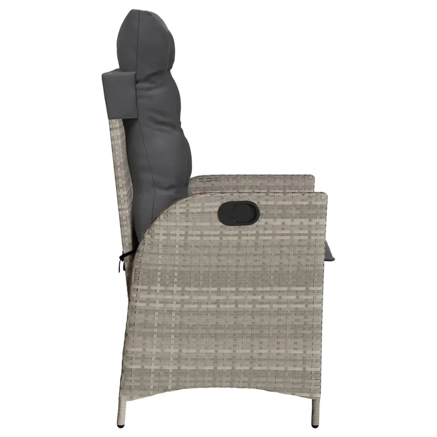 Chaises inclinables jardin lot de 2 et coussins résine tressée - 6