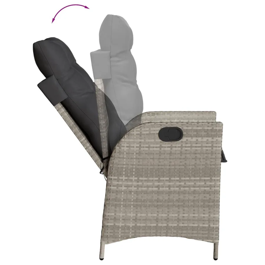Chaises inclinables jardin lot de 2 et coussins résine tressée - 8