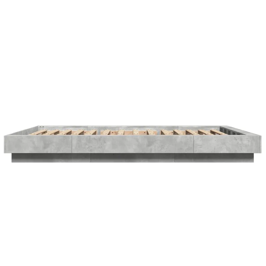 Cadre de lit sans matelas gris béton 140x190 cm - 5