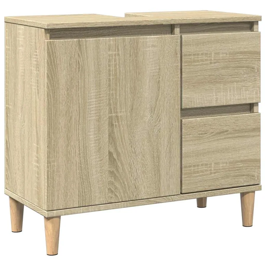 Armoire salle de bain chêne sonoma 65x33x60 cm - 2