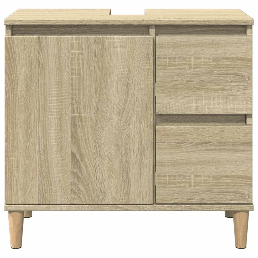 Armoire salle de bain chêne sonoma 65x33x60 cm - 4