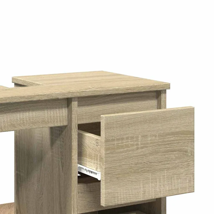 Armoire salle de bain chêne sonoma 65x33x60 cm - 9