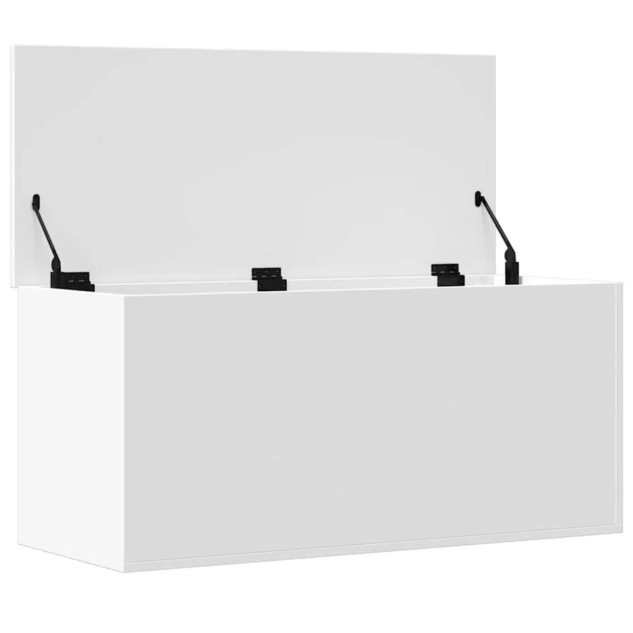 Boîte de rangement blanc 100x42x46 cm bois d'ingénierie - 7