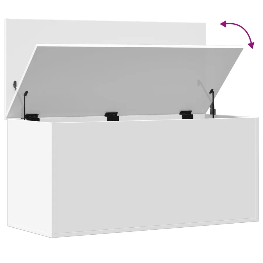Boîte de rangement blanc 100x42x46 cm bois d'ingénierie - 8