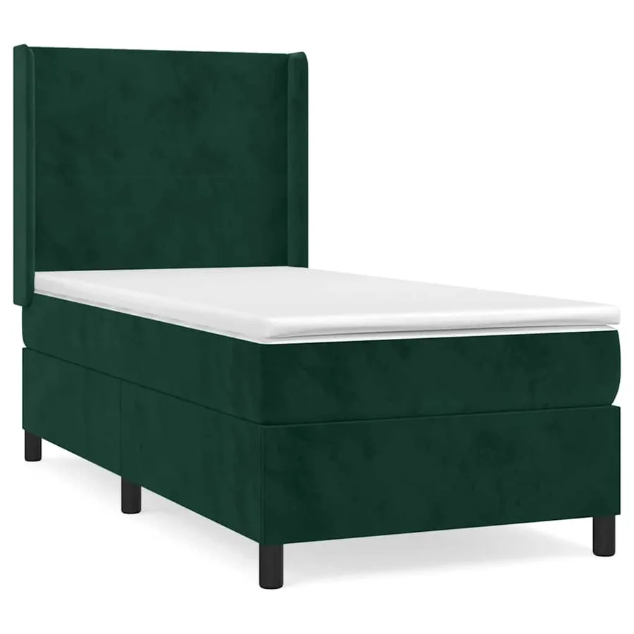 Sommier à lattes de lit et matelas Vert foncé 80x200 cm Velours - 2