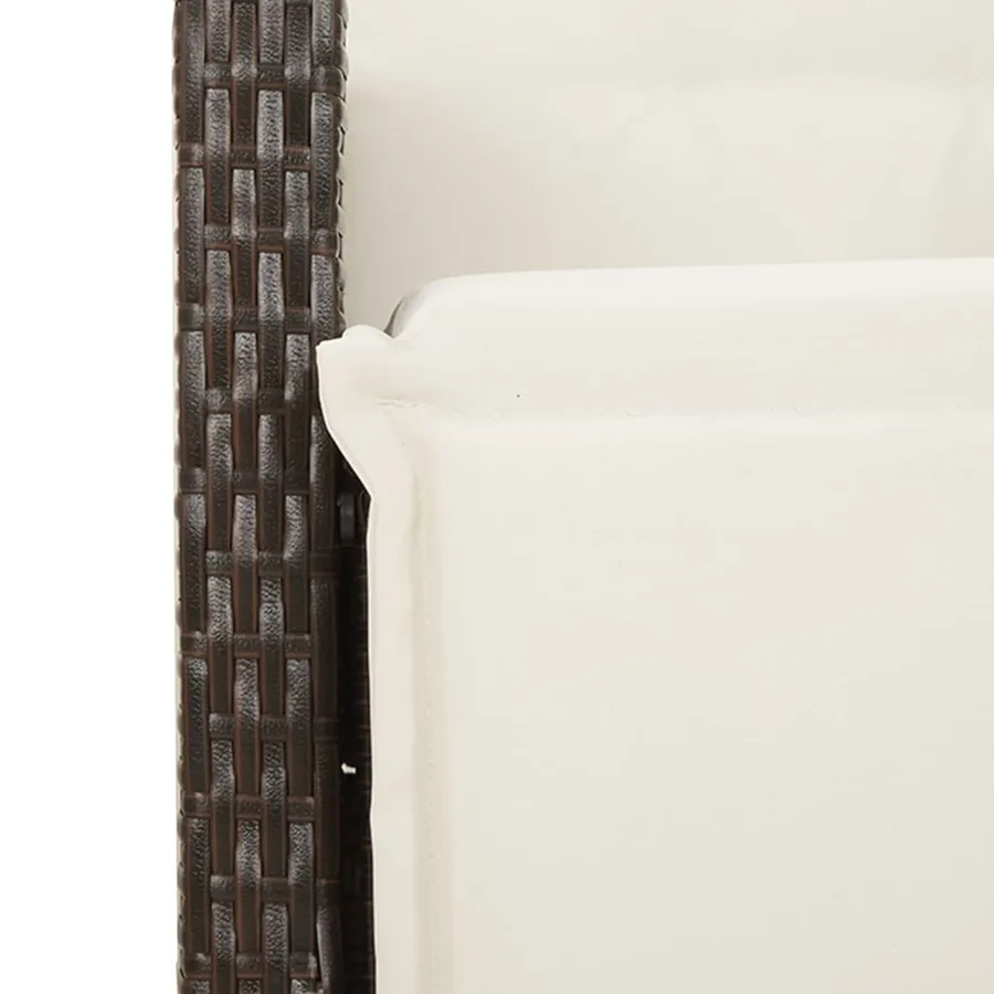 Chaise inclinable de jardin et repose-pied mélange beige rotin - 33