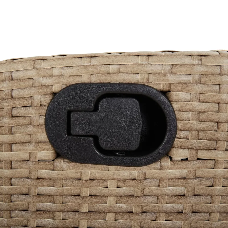 Chaise inclinable de jardin et repose-pied mélange beige rotin - 8