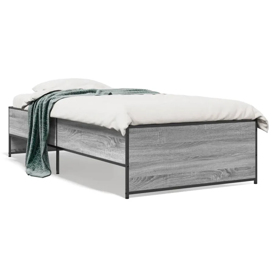 Cadre de lit sans matelas sonoma gris 90x190 cm - 2