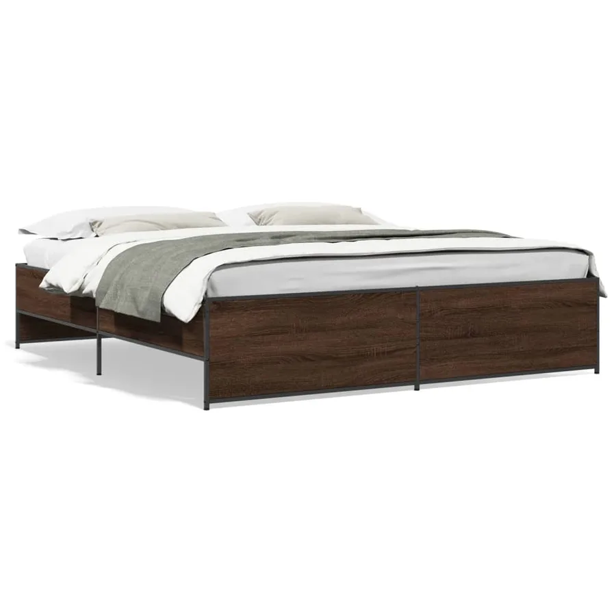 Cadre de lit sans matelas chêne marron 180x200 cm - 2
