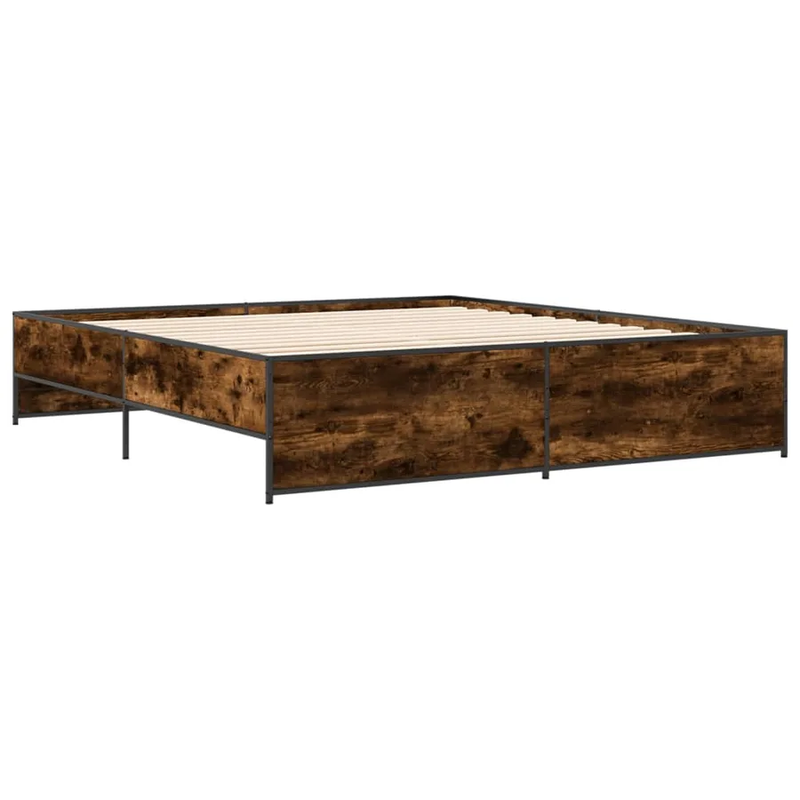 Cadre de lit sans matelas chêne fumé 180x200 cm - 3