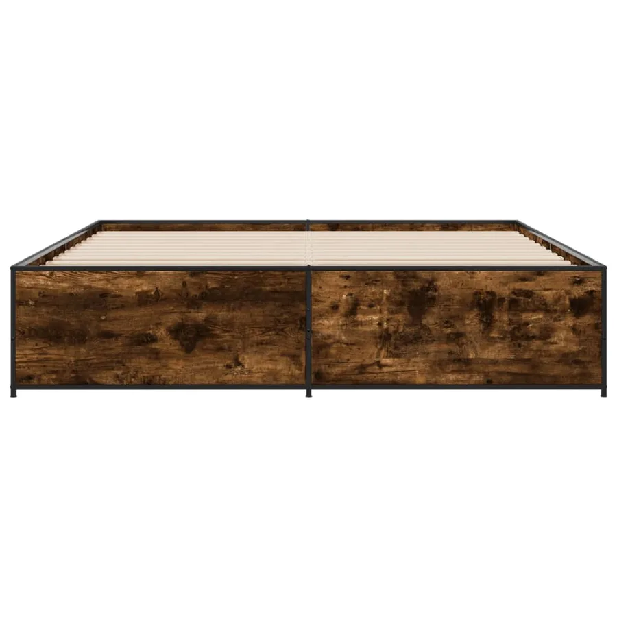 Cadre de lit sans matelas chêne fumé 180x200 cm - 4