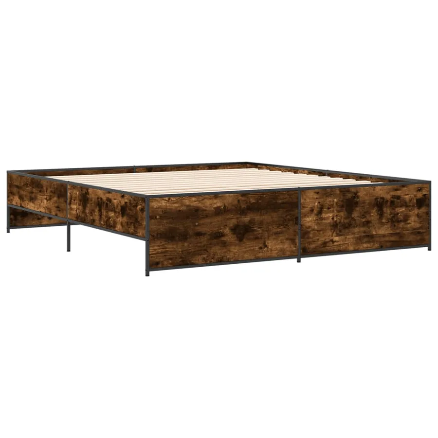 Cadre de lit sans matelas chêne fumé 180x200 cm - 6