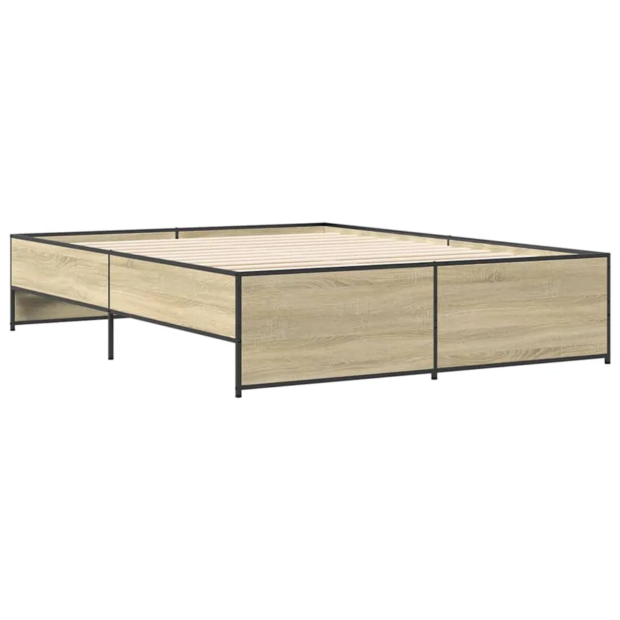 Cadre de lit sans matelas chêne sonoma 150x200 cm - 6