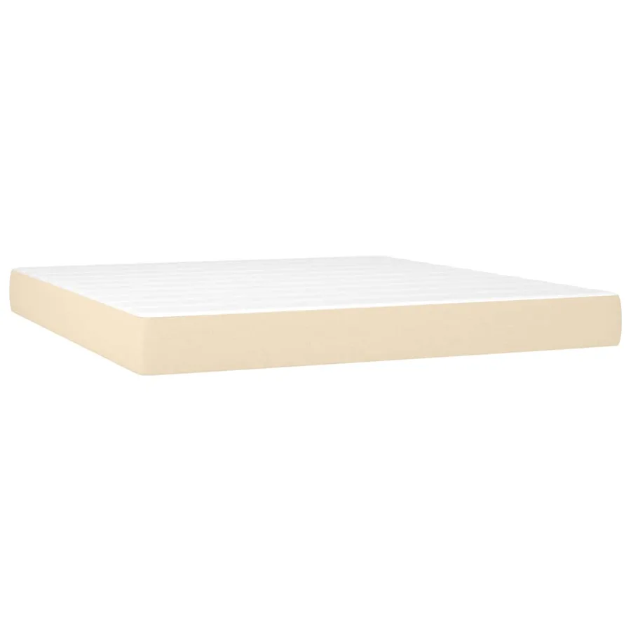 Sommier à lattes de lit avec matelas Crème 160x200 cm Tissu - 5
