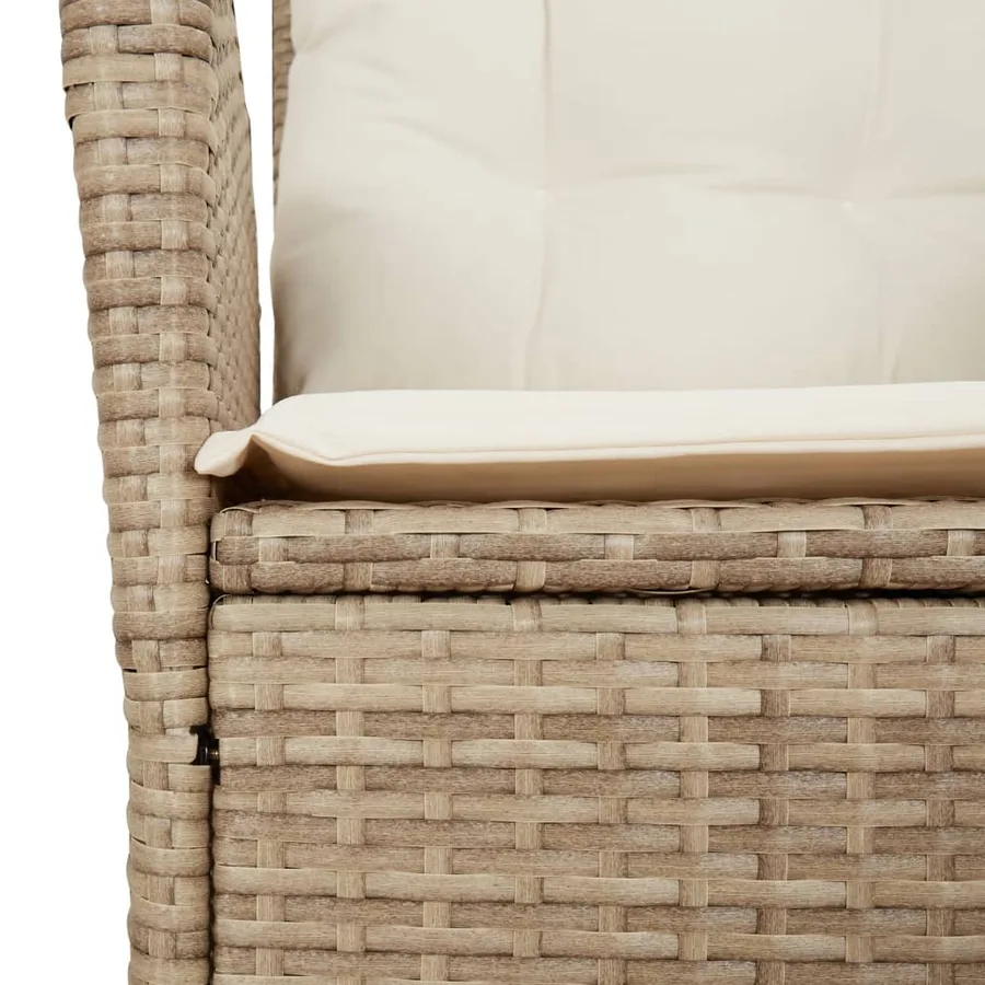Ensemble à manger de jardin et coussins 9 pcs beige Poly rotin - 6