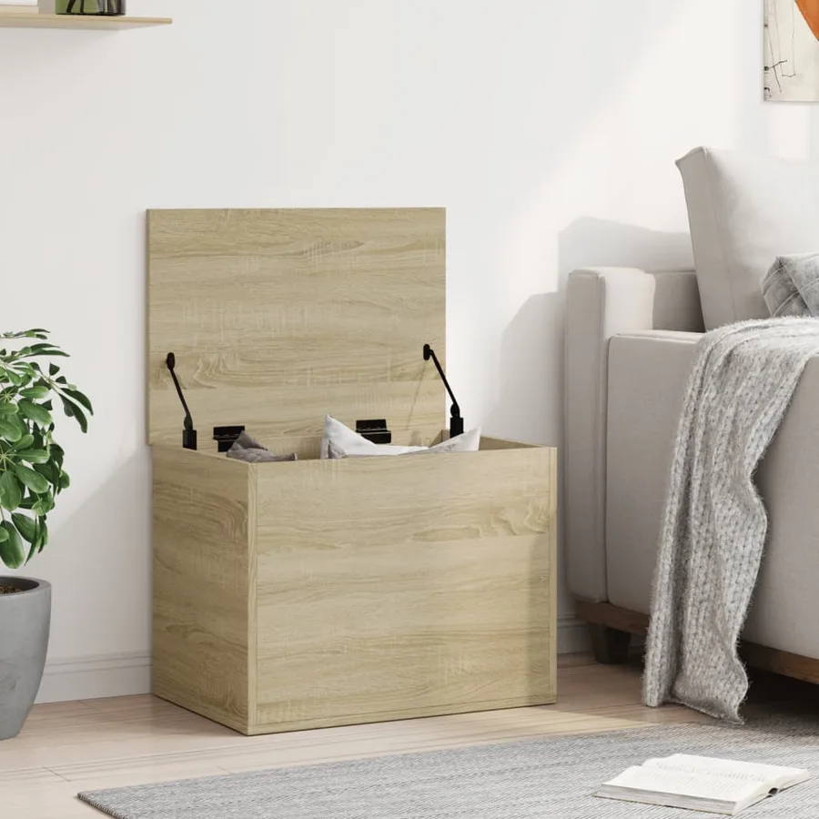 Boîte de rangement chêne sonoma 60x42x46 cm bois d'ingénierie - 3
