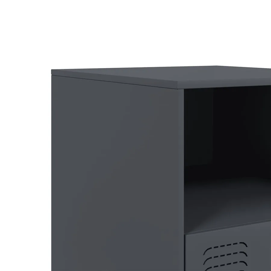Tables de chevet 2 pcs anthracite 34,5x39x44 cm acier - 10