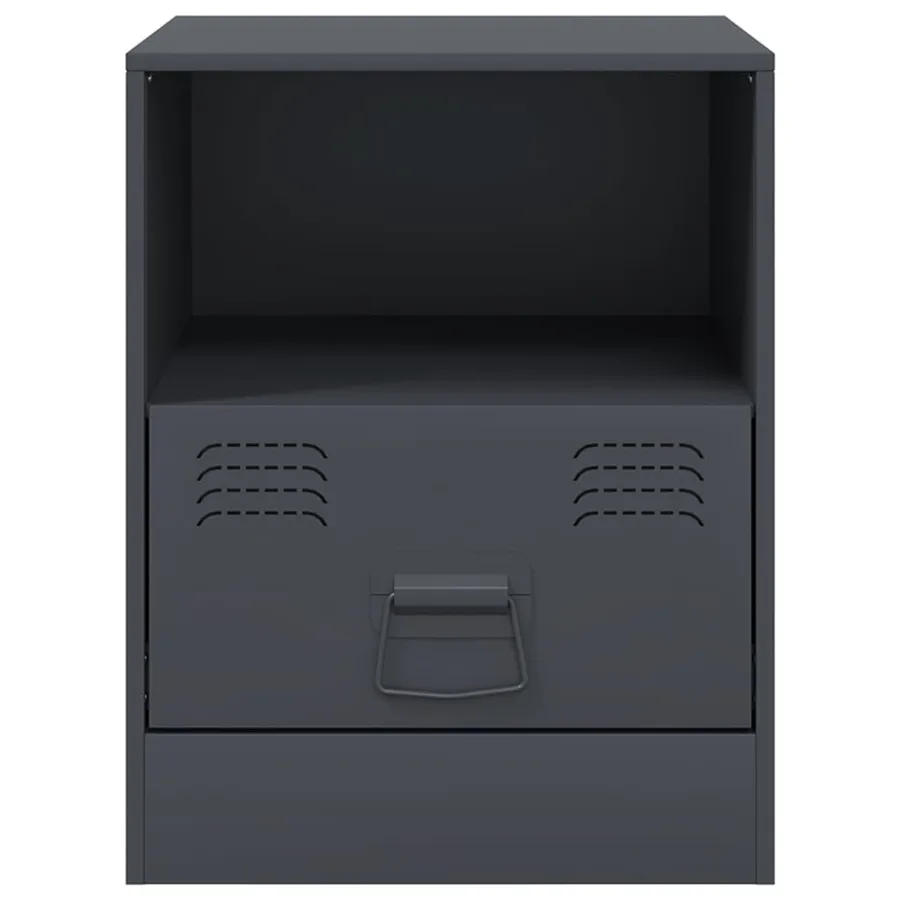 Tables de chevet 2 pcs anthracite 34,5x39x44 cm acier - 5