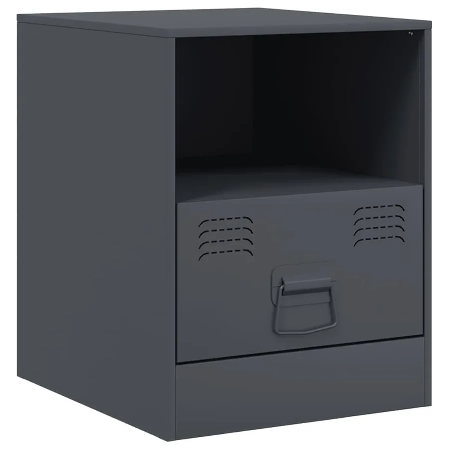 Tables de chevet 2 pcs anthracite 34,5x39x44 cm acier - 6