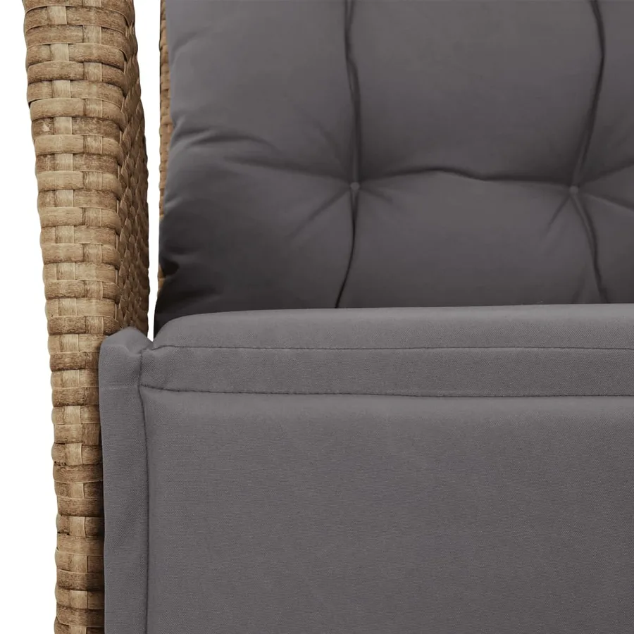 Chaises inclinables de jardin lot de 2 avec repose-pied rotin - 10