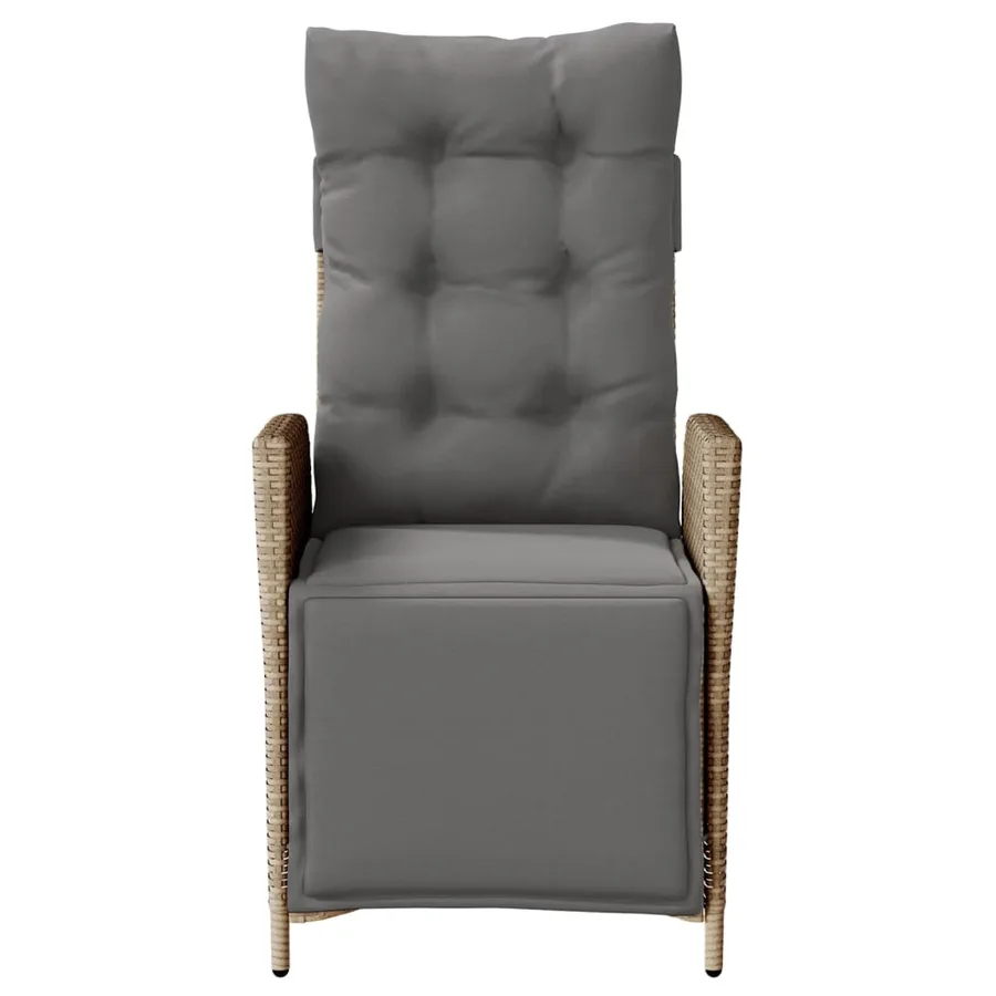 Chaises inclinables de jardin lot de 2 avec repose-pied rotin - 5