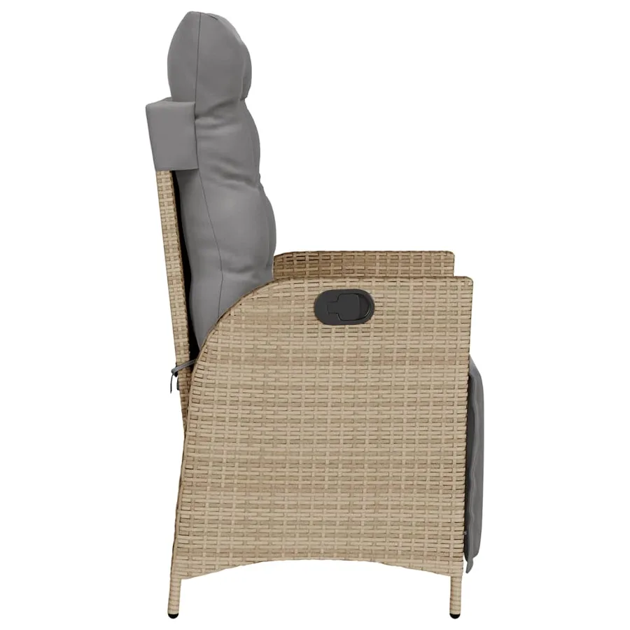 Chaises inclinables de jardin lot de 2 avec repose-pied rotin - 6