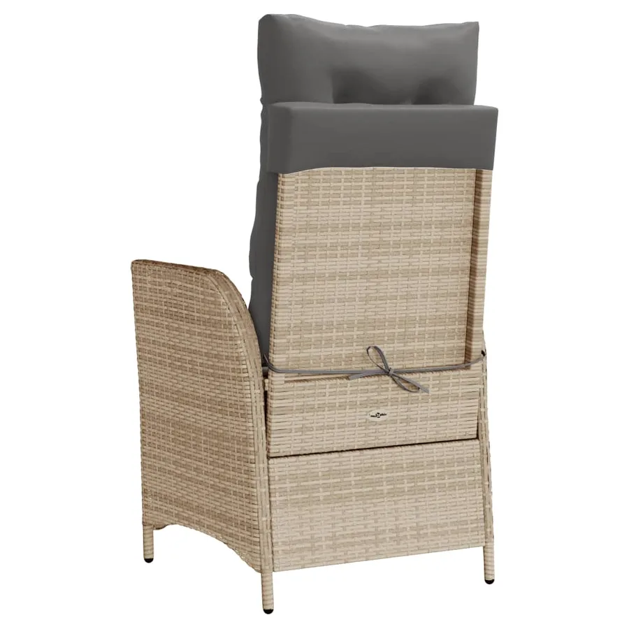 Chaises inclinables de jardin lot de 2 avec repose-pied rotin - 7