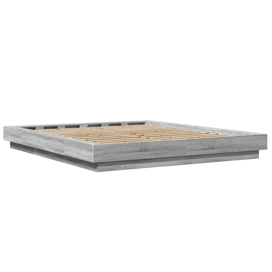 Cadre de lit sans matelas sonoma gris 150x200 cm - 6