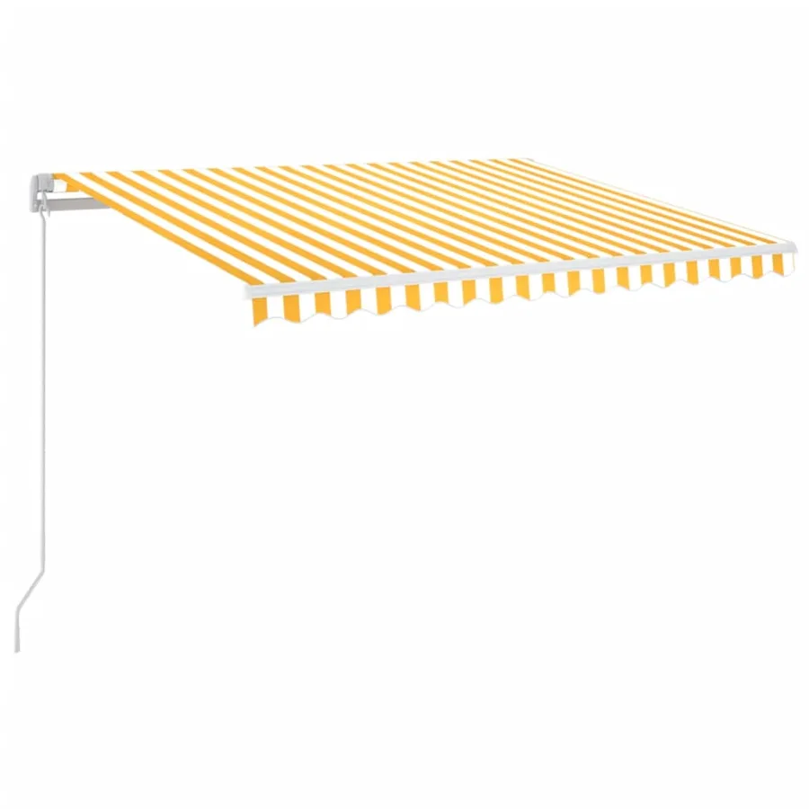 Auvent manuel rétractable avec LED 350x250 cm Jaune et blanc - 2
