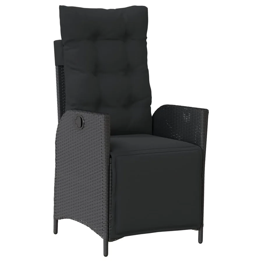 Ensemble à manger de jardin coussins 7pcs Noir Résine tressée - 3