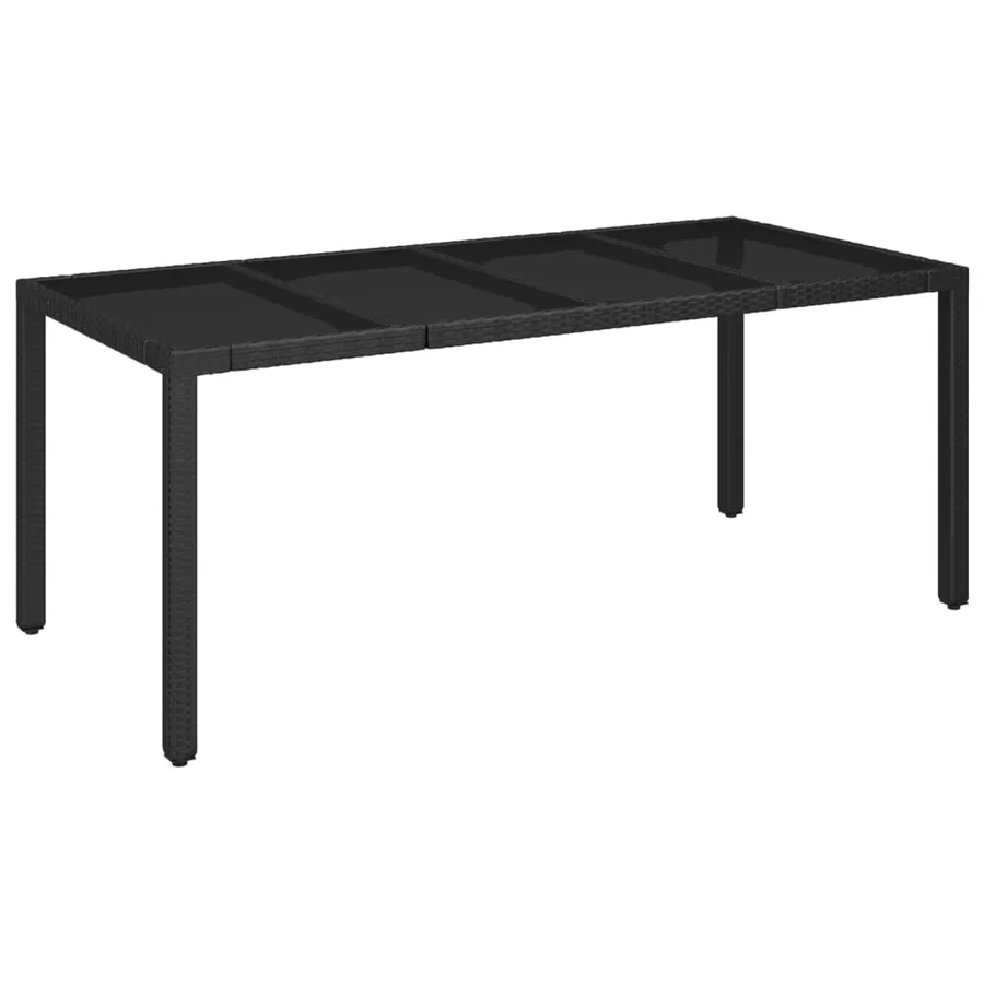 Ensemble à manger de jardin coussins 7pcs Noir Résine tressée - 4