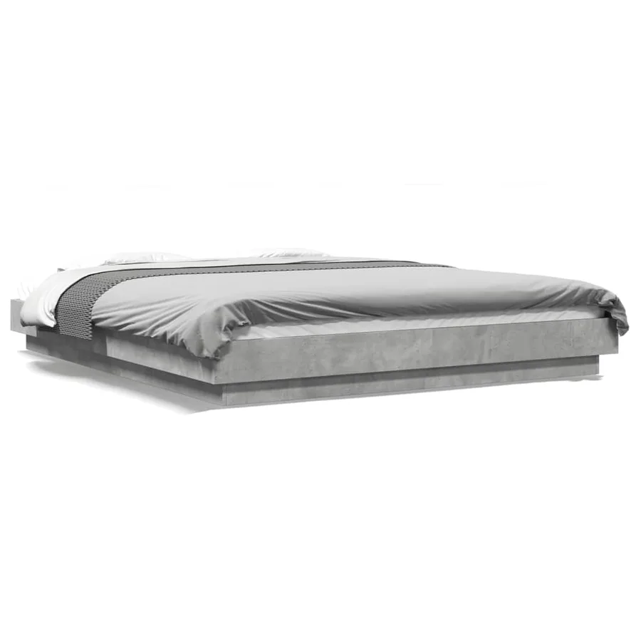 Cadre de lit sans matelas gris béton 150x200 cm - 2
