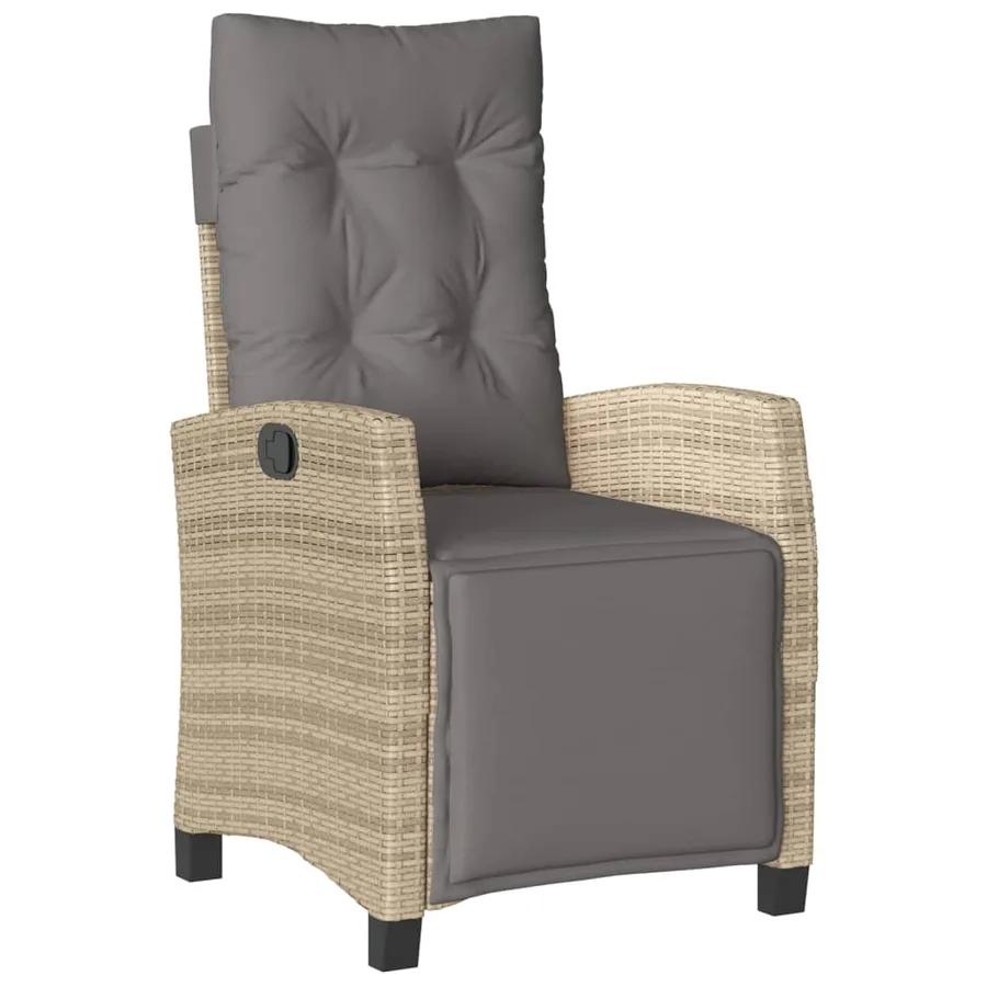 Ensemble à manger de jardin avec coussins 5pcs Beige poly rotin - 6