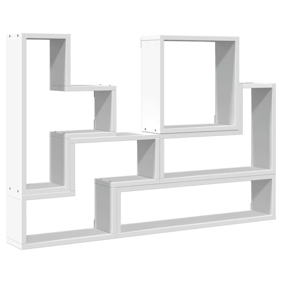 Étagère murale blanc 96x12x64 cm bois d’ingénierie - 2